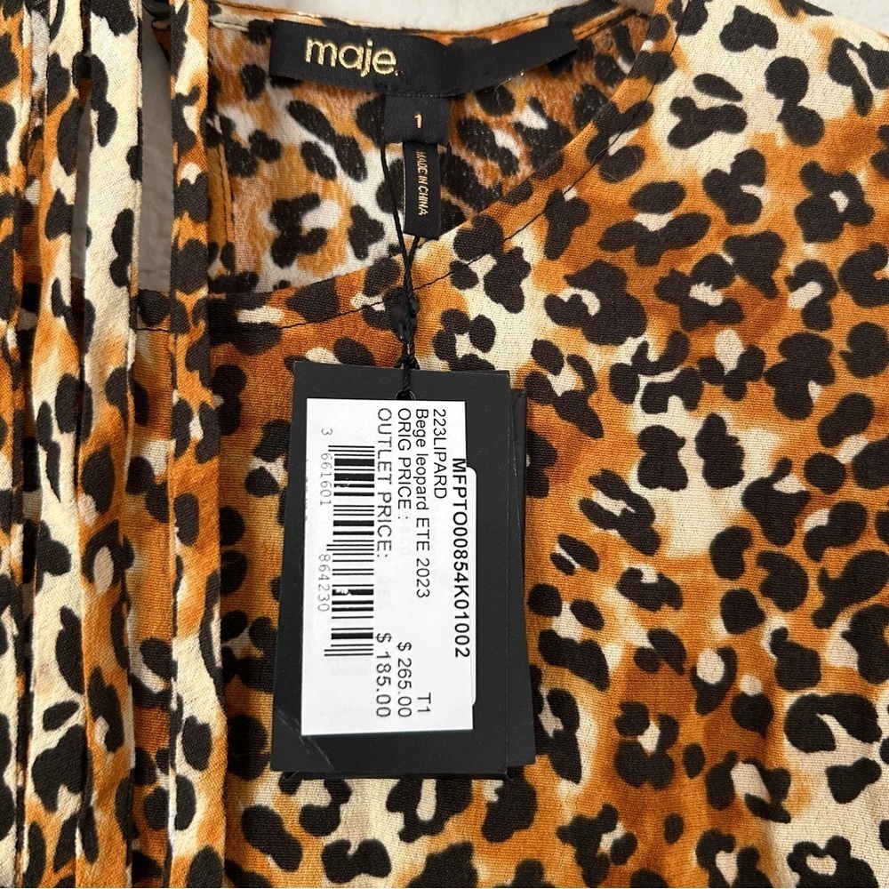NWT Maje Leopard Print Crepe Top⭐️ - Picture 4 of 5